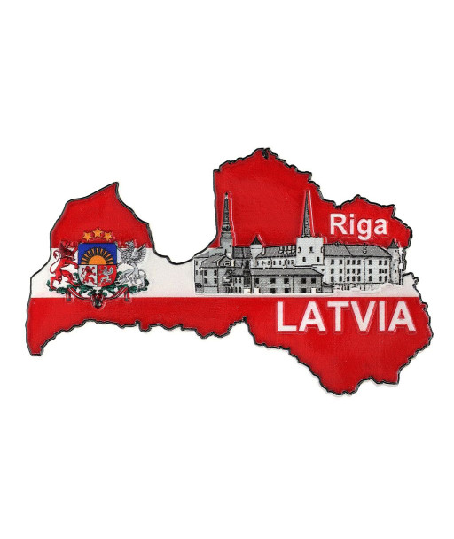 Latvijas formas magnēts ar Rīgas pili